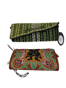 Mary Frances Leather & Embroidered Handbag Purses