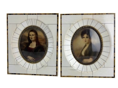 Antique Victorian Miniature Portrait Paintings PR