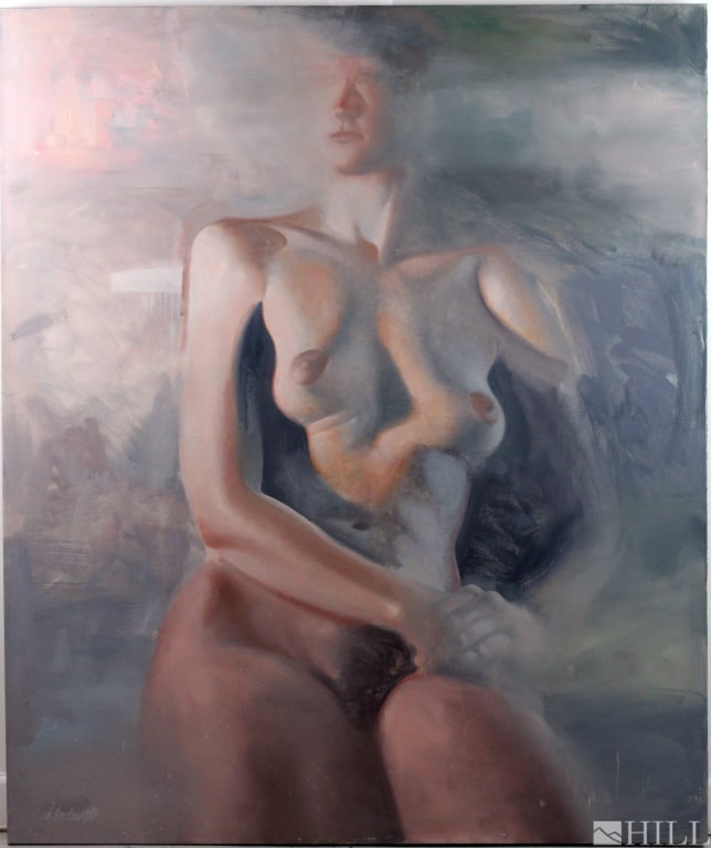 Jack Endewelt 1935-2006 American Nude Oil Painting: Jack Endewelt (American, 1935-2006) Portrait of a Nude Woman, Oil on Canvas. Signed, Lower left. Dimensions: 62 X 52 X 1 in. Condition: Good condition. Estate Fresh to the Market.