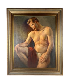 Carroll Meiser Nude Male Gay Interest Oil Painting