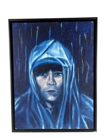 Mid Century Male Portrait Face Oil Painting SIGNED