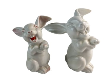 Rosenthal Porcelain Laughing Rabbit Figurines 2pc