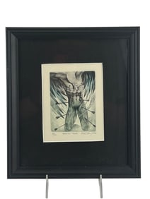 Surrealist Macabre Etching Engravings 4pc SIGNED