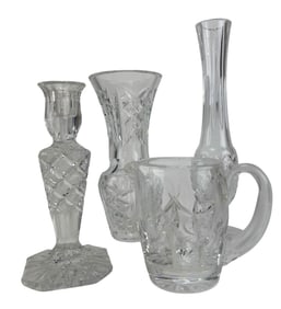 Ceska & Waterford Candleholder Pr Vase Creamer LOT