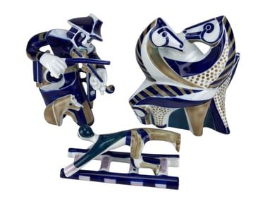 Sargadelos Porcelain Musician Horse Figurine LOT