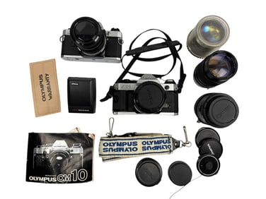 Canon & Olympus 35mm SLR Film Camera Lens & More