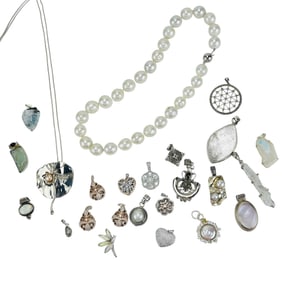 Sterling Pendants & Freshwater Pearl Necklace 24pc