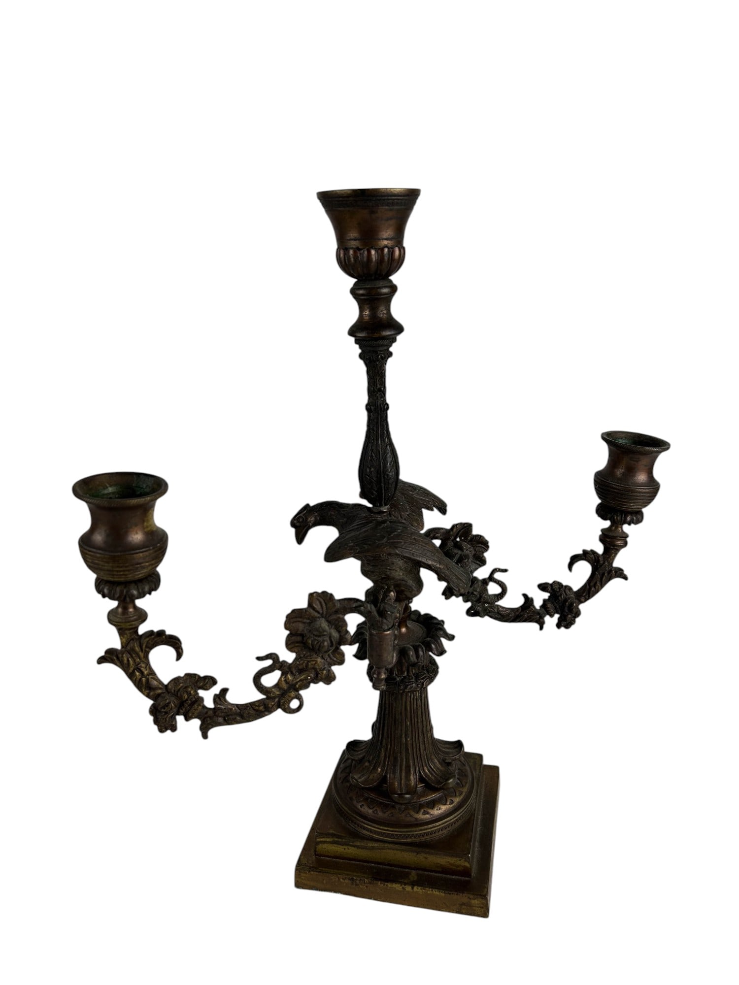 Antique Bronze Victorian Floral Eagle Candelabra (1 of 5)