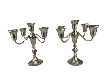 Duchin Sterling Silver 925 5 Arm Candleholders PR