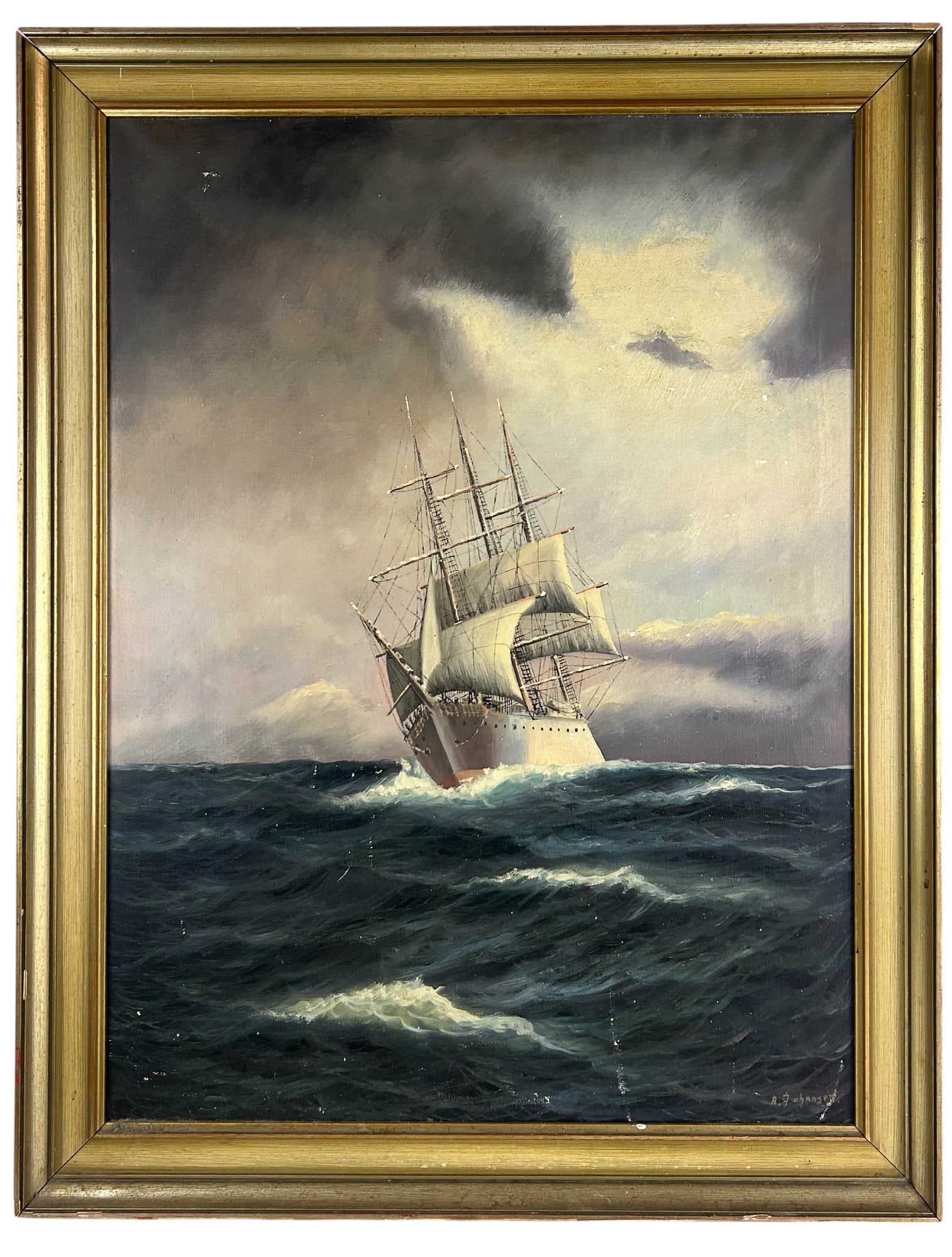 Johansen Tall Ship Nautical Seascape Oil Painting (1 of 5)