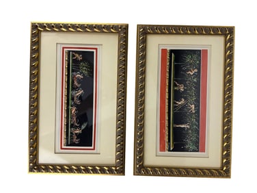 M Cirillo 20thC Pair Italian Watercolor Paintings