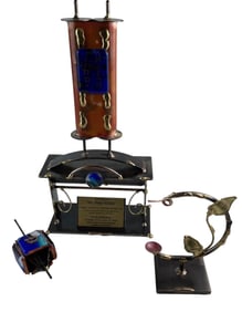 Gary Rosenthal Judaica Metal & Glass Sculpture LOT