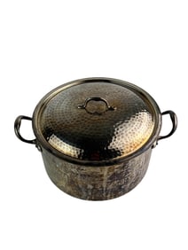 Christian Dior Hammered Silverplate Lidded Pot