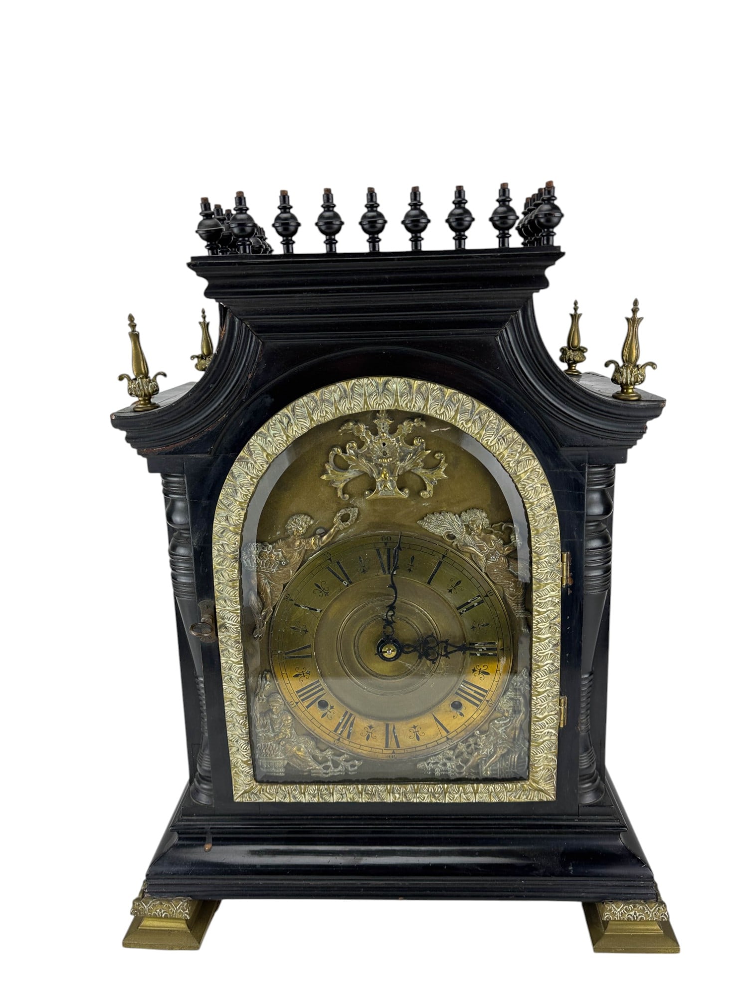 Antique Ebonised Georgian Style Bracket Clock (1 of 7)