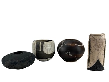 Studio Hand Crafted Ceramic Pottery Vessel Vase 4p