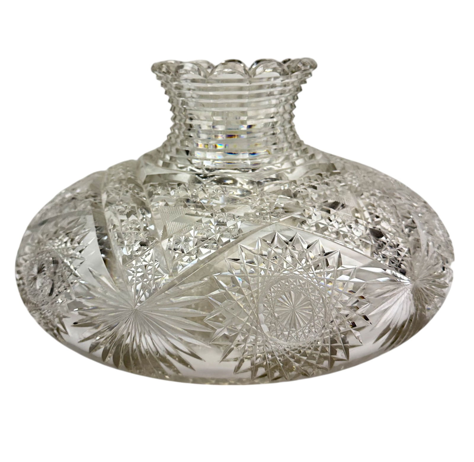 Antique American Brilliant Cut Crystal Glass Vase (1 of 6)