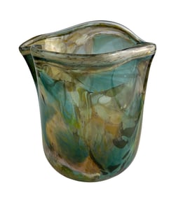 John Smith Signed Studio Hand Blown Art Glass Vase