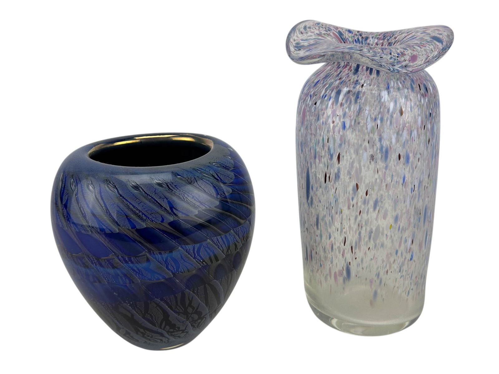 Spatter & Abstract Studio Art Glass Vases SIGNED (1 of 4)