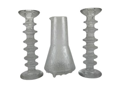 Iittala Finland Mid Century Glass Jug Candleholder