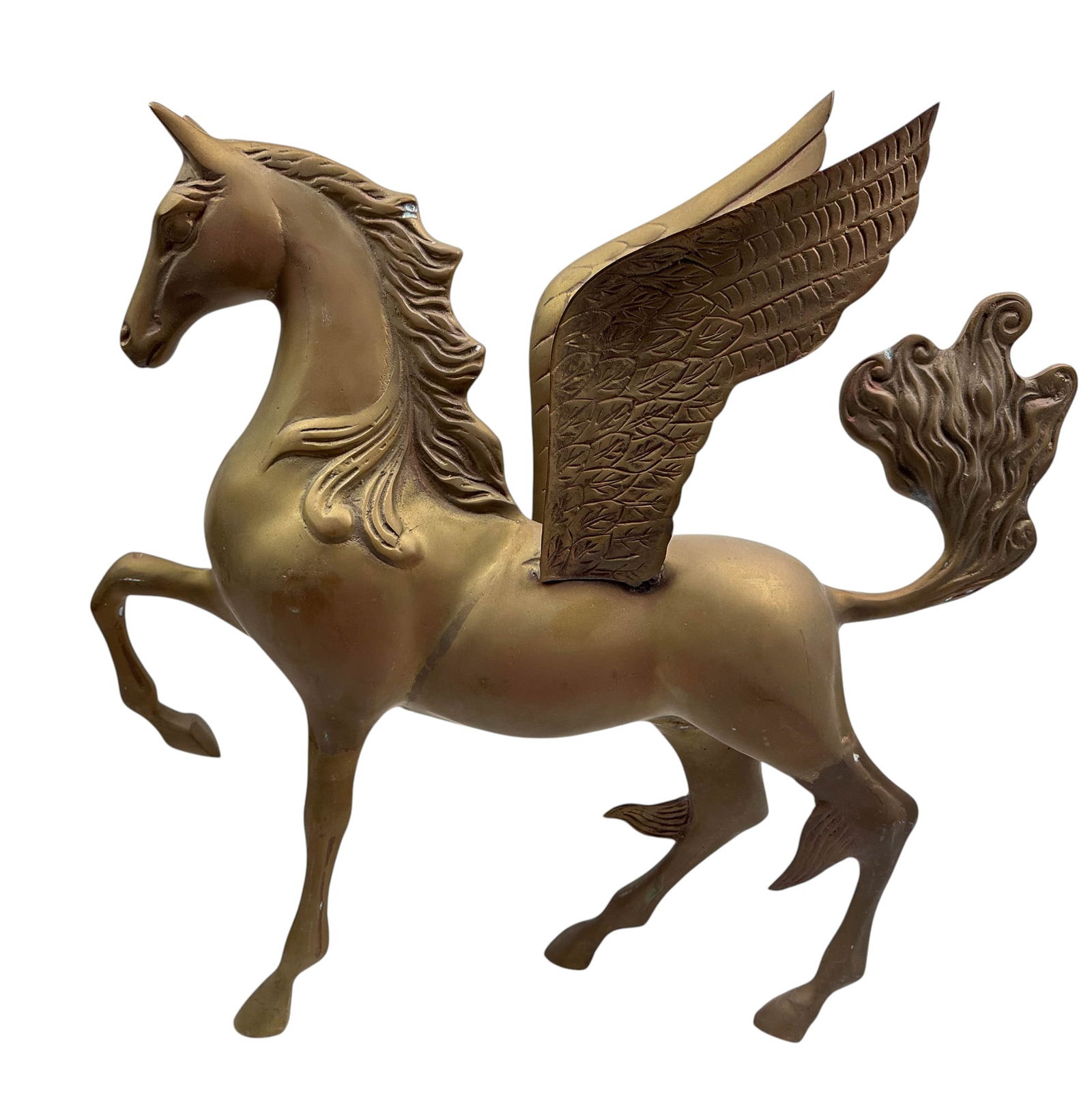 Mid Century Solid Brass Pegasus Horse Sculpture (1 of 5)