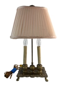 Brass French Style Bouillotte Candlestick Lamp