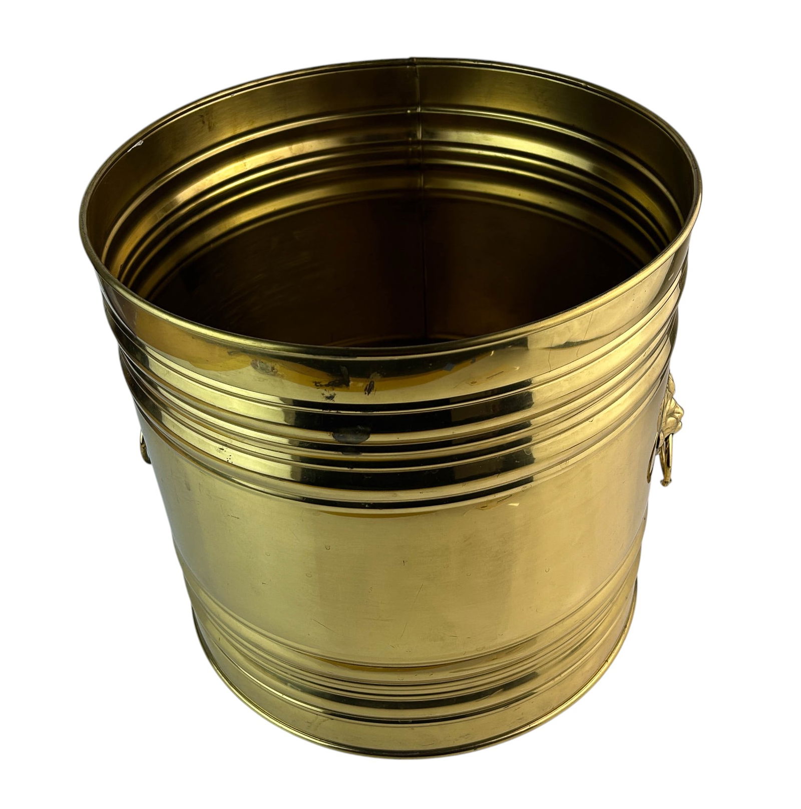 Hollywood Regency Style Large Brass Planter Bucket (1 of 4)