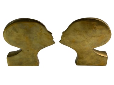 Mid Century Polished Brass Silhouette Bookend PAIR
