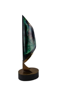 Modern 20C Acrylic & Brass Abstract Art Sculpture