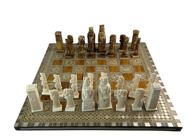 Chess MOP Camel Bone & Wood Inlay Board Game Set