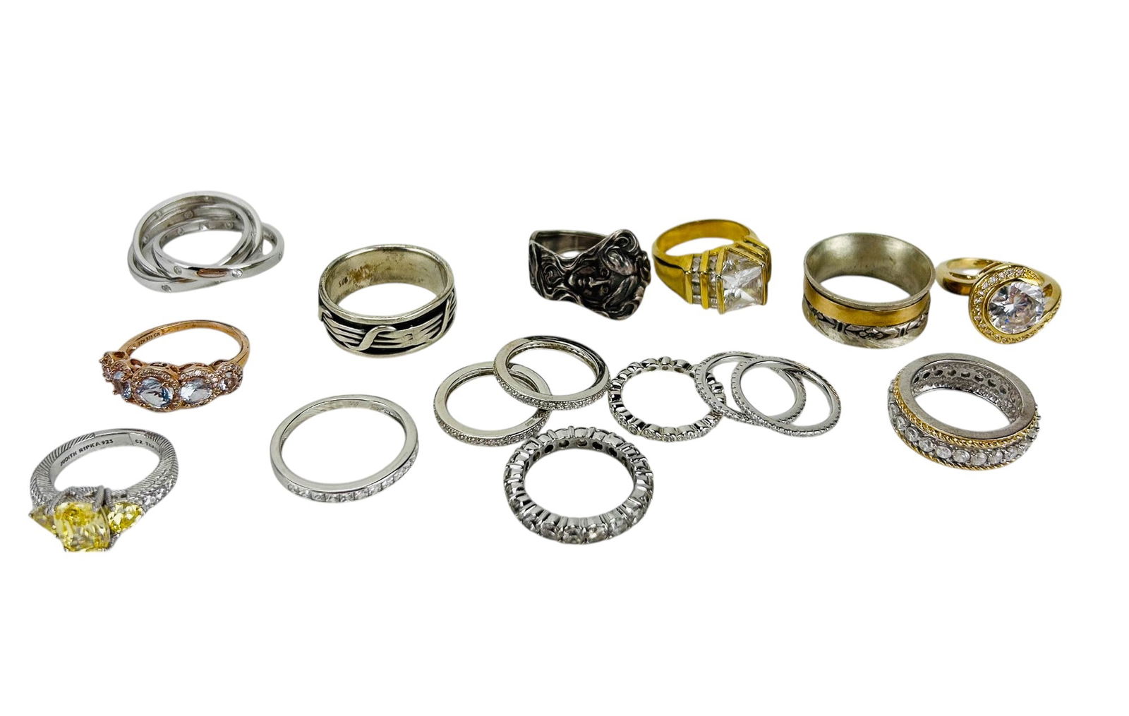 Sterling & Cubic Zirconia Mens & Womens Rings 16pc (1 of 9)