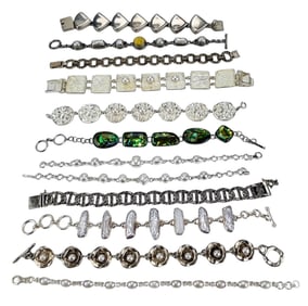 Sterling Pearl Abalone Women's Bracelets 12pc LOT