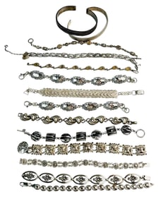 Sterling Silver 925 Bracelet & Cuff Bangle 14p LOT