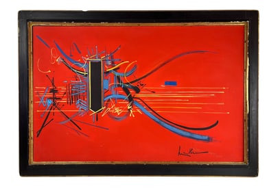 Georges Mathieu 1921-2012 Abstract Oil Painting