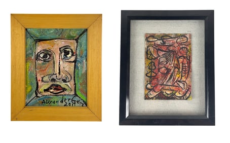 Alexander Gore b1958 Abstract Oil Painting 2pc LOT