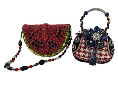 Mary Frances Watermelon & Checkered Handbag Purses