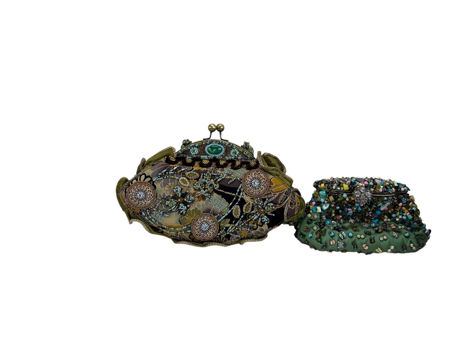 Mary Frances Fabric Bejeweleds Handbag Purse 2pc (1 of 3)