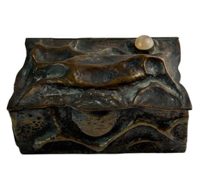 Brutalist Abstract Studio Hand Crafted Copper Box