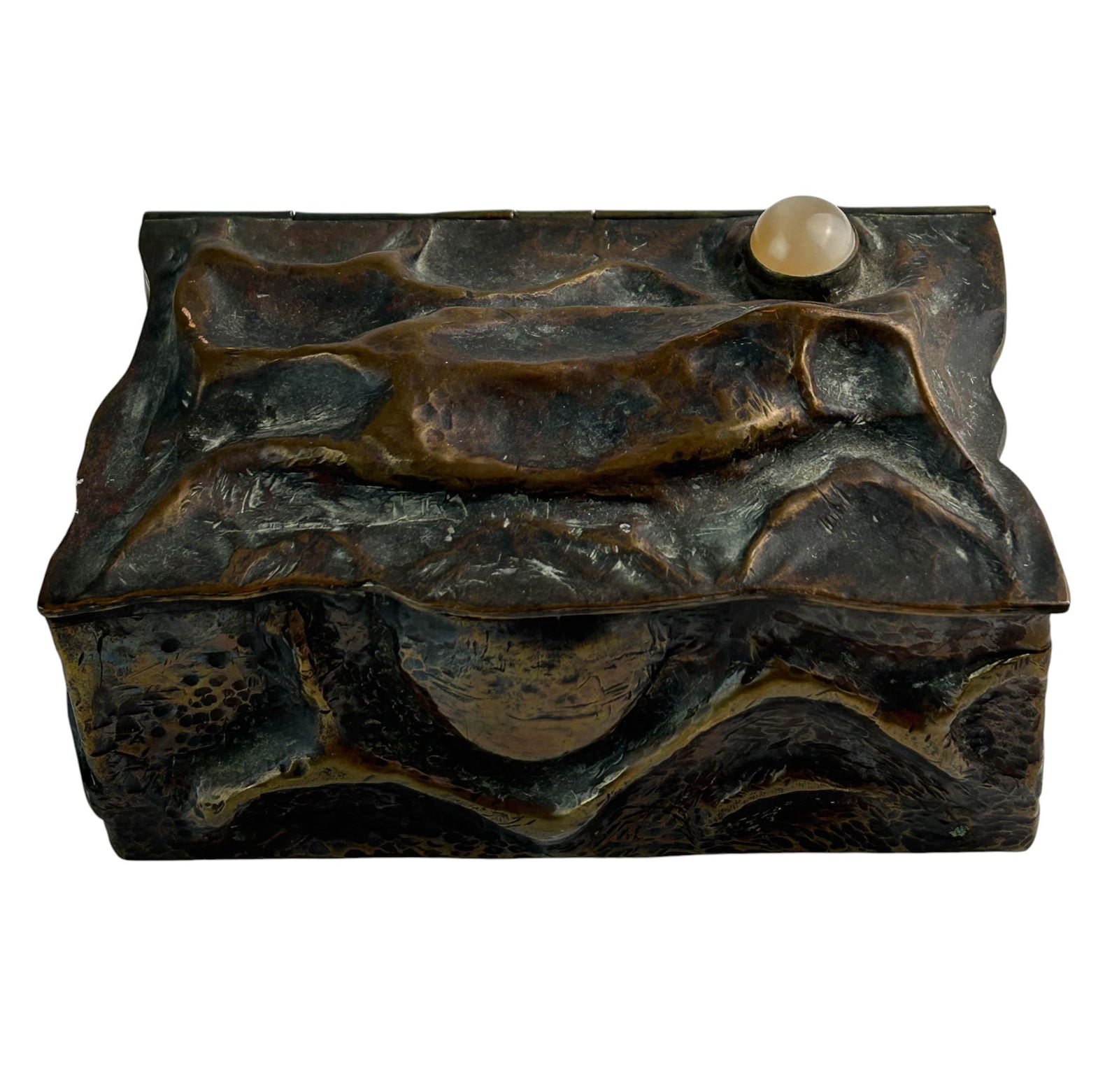 Brutalist Abstract Studio Hand Crafted Copper Box (1 of 6)