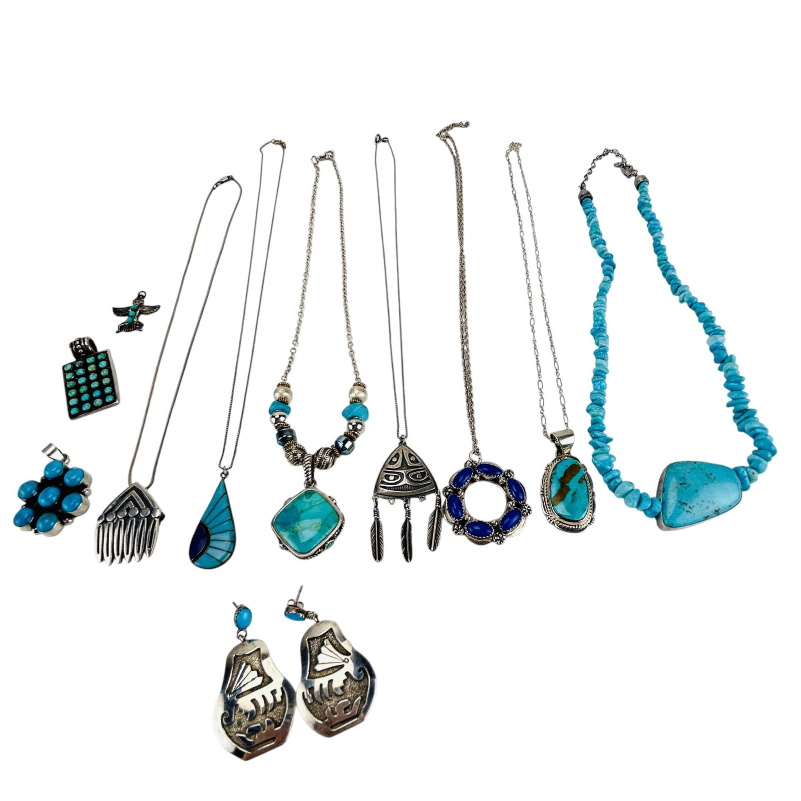 Southwestern Style Sterling Turquoise Jewelry LOT (1 of 9)