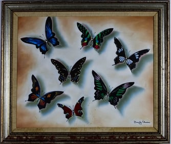 Beverly Oliviera Butterfly Realism Oil Painting