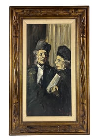 Impressionist Attorney Lawyers Oil Painting SIGNED