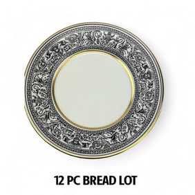 Wedgwood Florentine Black Dragon Bread Butter 12pc