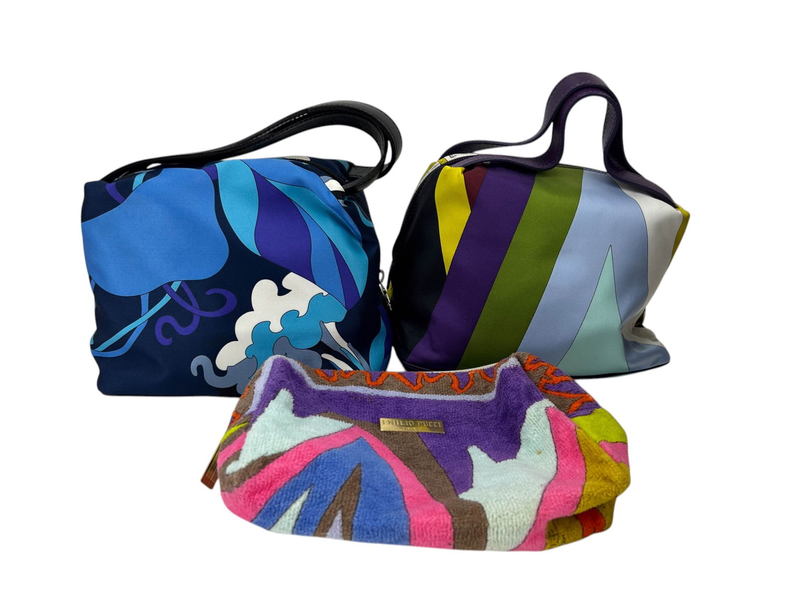 Pucci Abstract Print Designer Cosmetic Bag 3pc LOT (1 of 3)