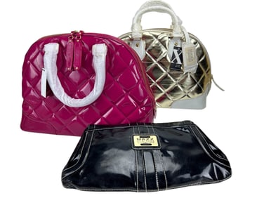 Maxx New York Signature Quilted Patent Leather Bag