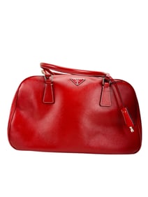 Prada Saffiano Lux Red Leather Designer Handbag