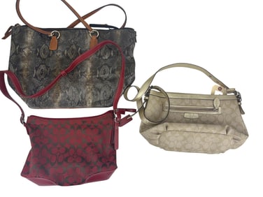 Dooney Bourke Snakeskin Coach Canvas Leather Bags
