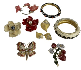 Kenneth Lane Designer Brooch Earrings Bracelet LOT