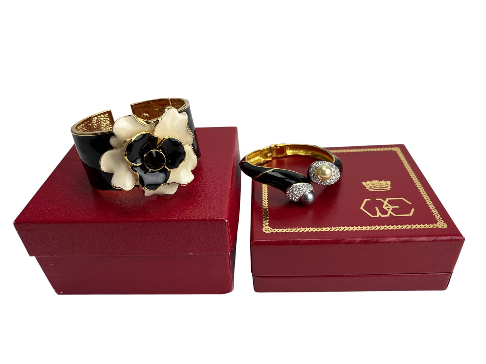 Kenneth Jay Lane Designer Cuff Bangle Bracelet 2pc (1 of 5)