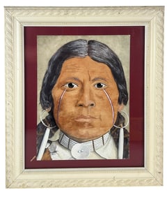 Native American Indian Portrait Painting SIGNED
