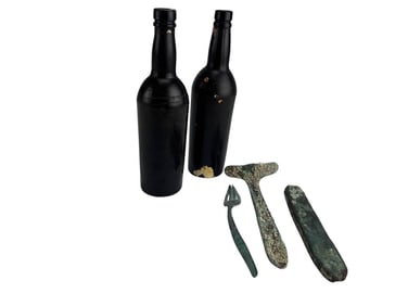 Antique Wine Bottles & Shipwreck Salvage 5pc LOT